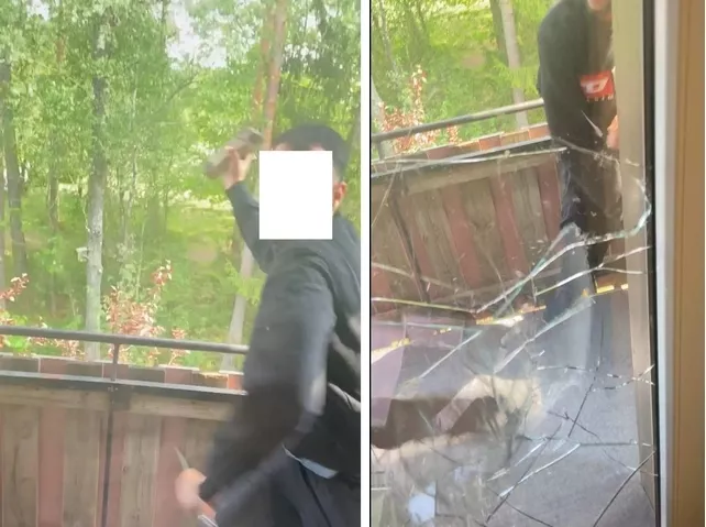 Klättrade upp på balkong och knivskar en man